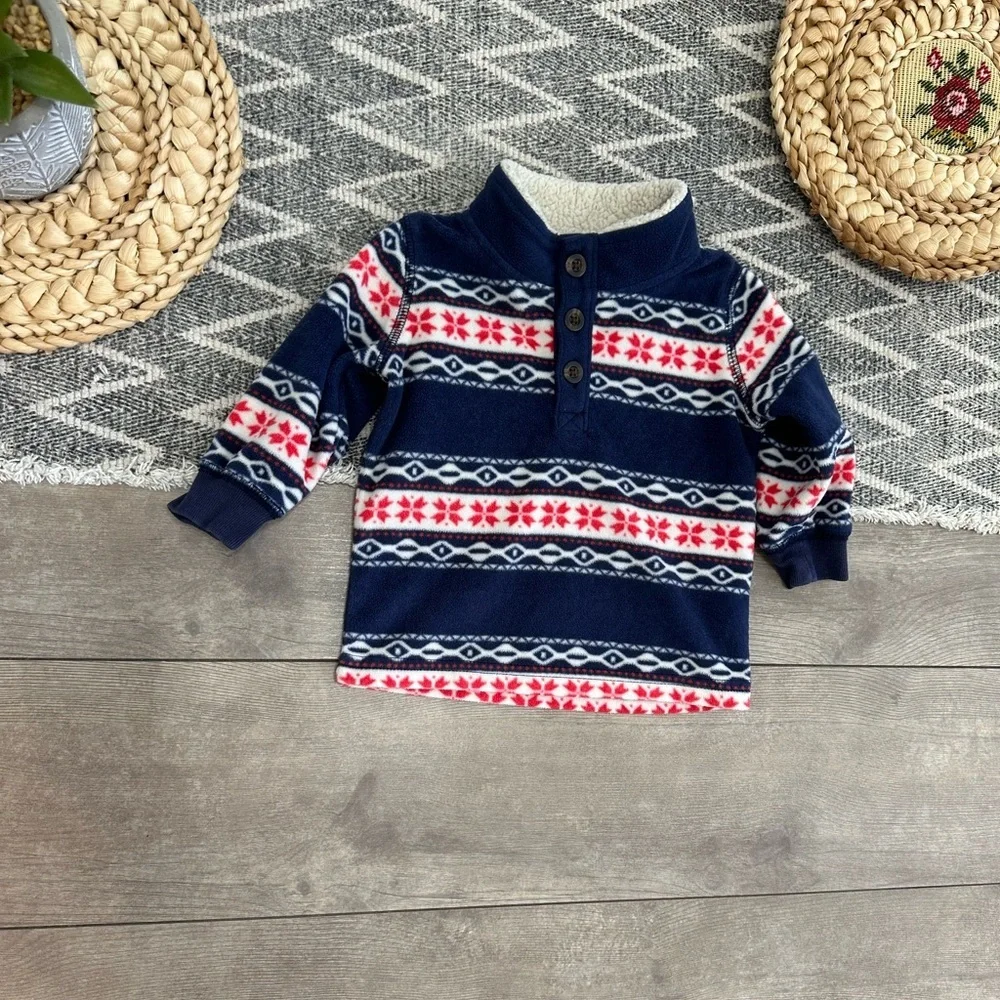 Carter's Baby Boy Winter Aztec Western Holiday Fleece Sweater Pullover 6 Months